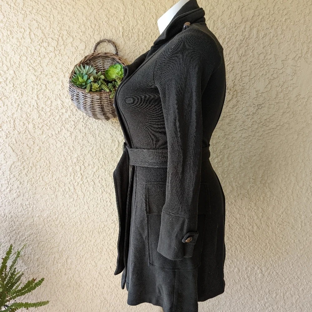 Zara knit double breasted‎ trench coat green size m